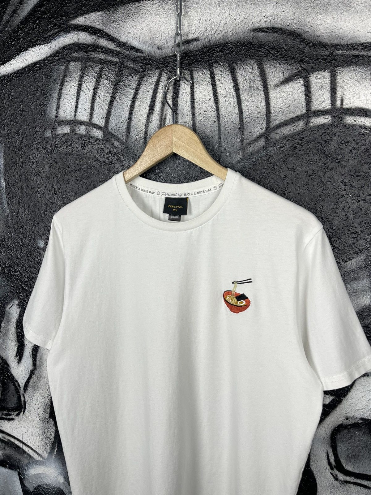 Percival Percival Embroidered Ramen White T-Shirt Men’s Size M Size US M / EU 48-50 / 2 - 3 Thumbnail