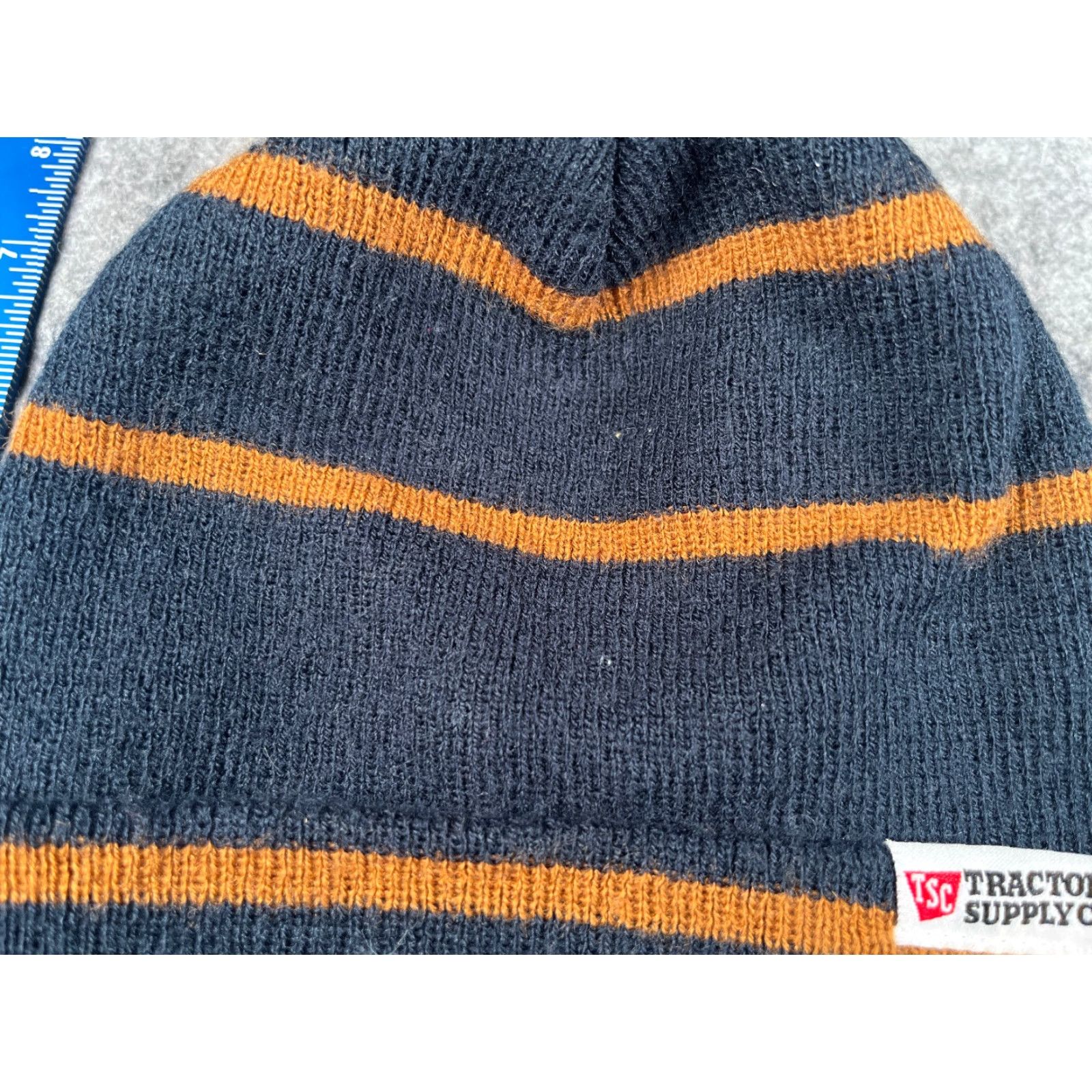 Vintage Artex Knitting Mills Inc Beanie Adult One Size Blue Beige Knit AnimalFeed Acrylic Hats Size ONE SIZE - 3 Thumbnail