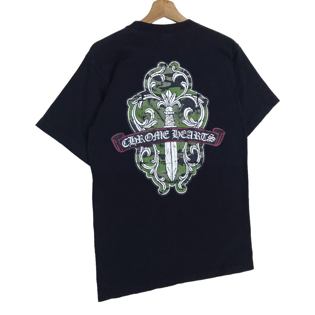 Vintage Chrome Hearts CrossLogo Back Hit Single Pocket Tee