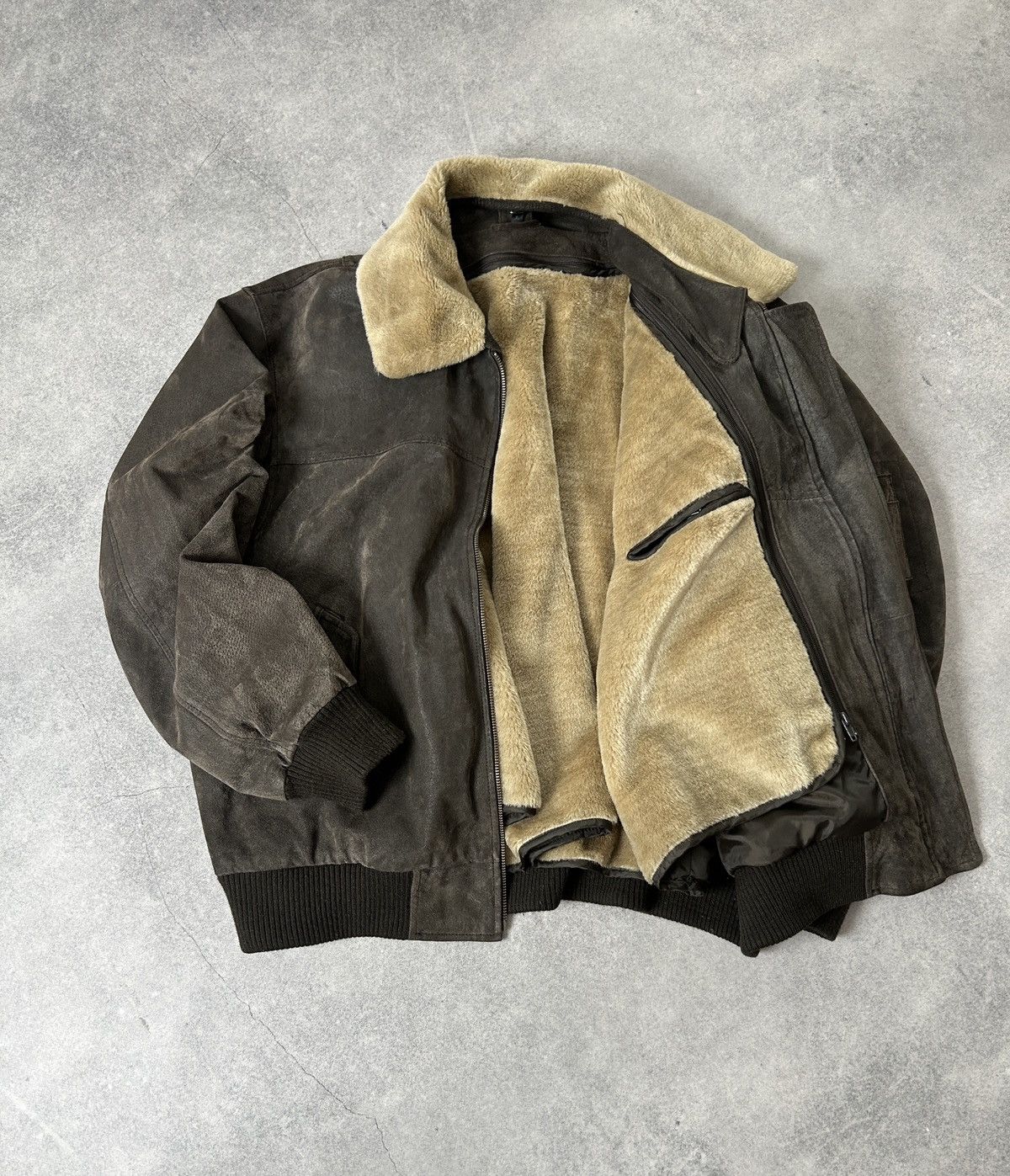 Genuine Leather Vintage Aviator Jacket with sherpa leather jacket size Xl Size US XL / EU 56 / 4 - 2 Thumbnail