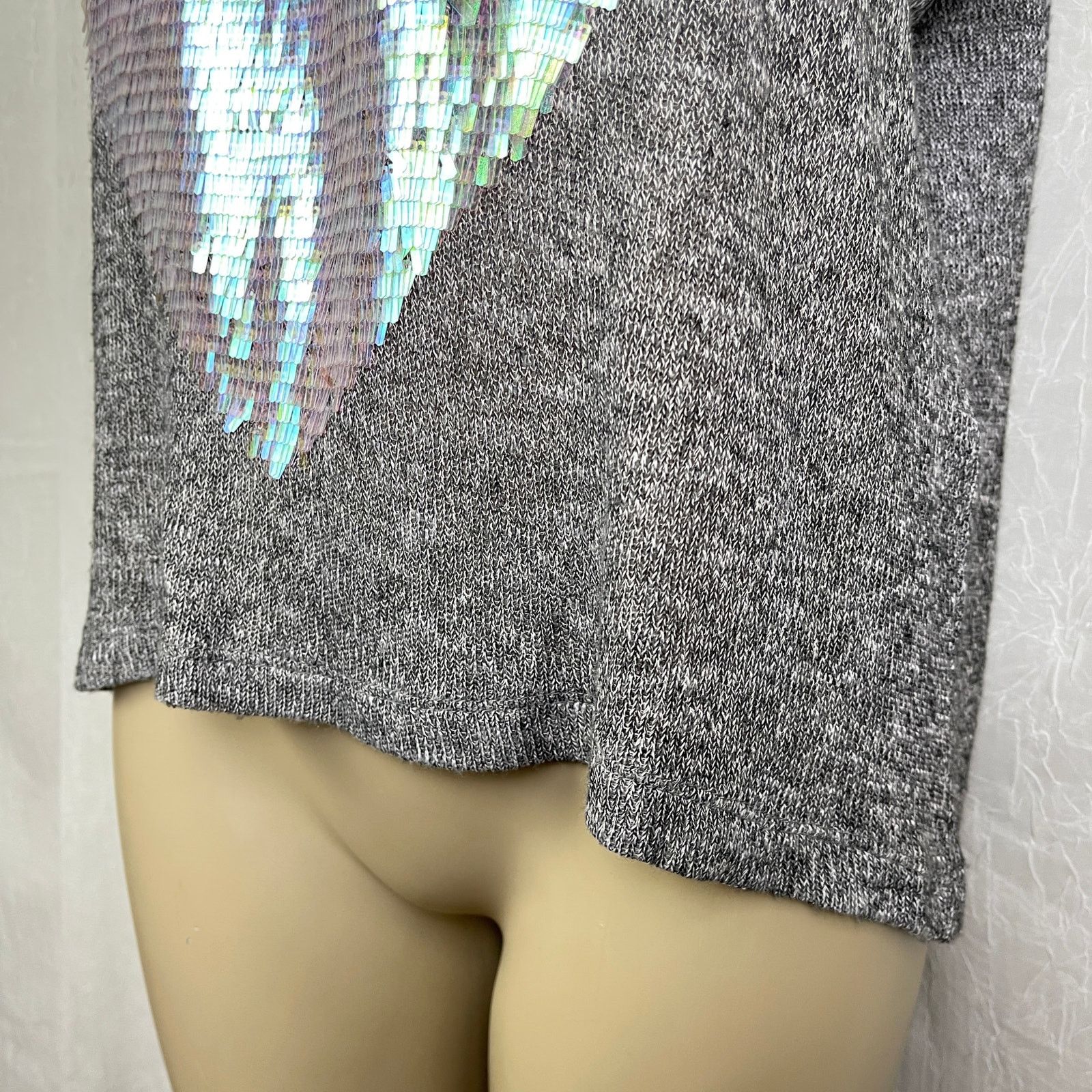 Pink Victoria’s Secret PINK Gray Slouchy Sheer Tank Top Sequins Size M / US 6-8 / IT 42-44 - 7 Thumbnail