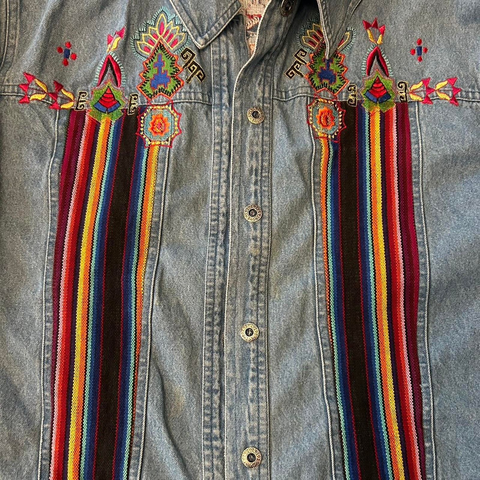 Other Vintage tantrums embroidered denim jacket Size L / US 10 / IT 46 - 2 Thumbnail