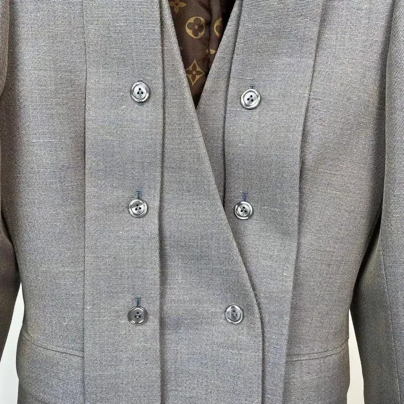 Louis Vuitton Louis Vuitton Dust-blue double-breasted wool suit jacket Size XXS / US 00 / IT 34 - 5 Thumbnail