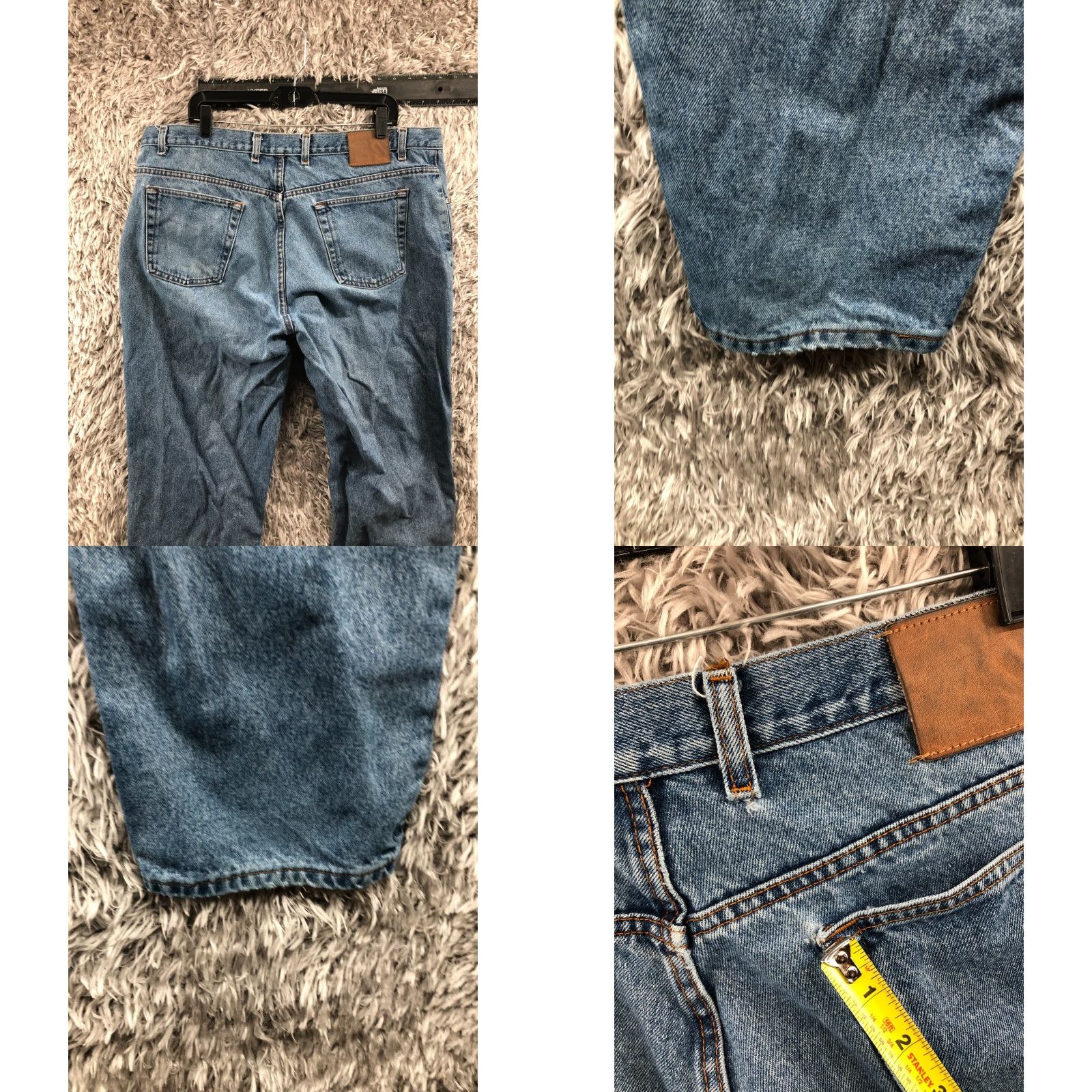 Vintage Member's Mark Jeans Solid Blue 42x30 Mens Mid Rise Regular Fit 5-Pocket Denim Cotton Blend Belt Loops Vintage? No. Size US 42 / EU 58 - 8 Thumbnail