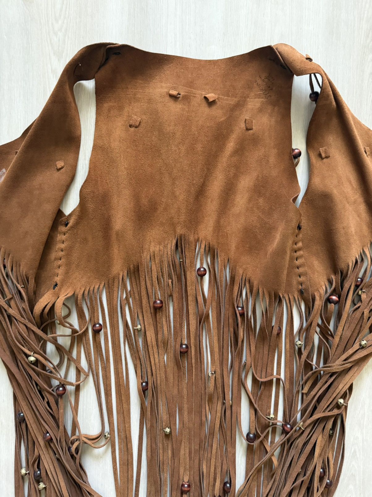 Vintage Custom Fringe Open Vest Boho Festival Western Hippie Suede Size US S / EU 44-46 / 1 - 4 Thumbnail