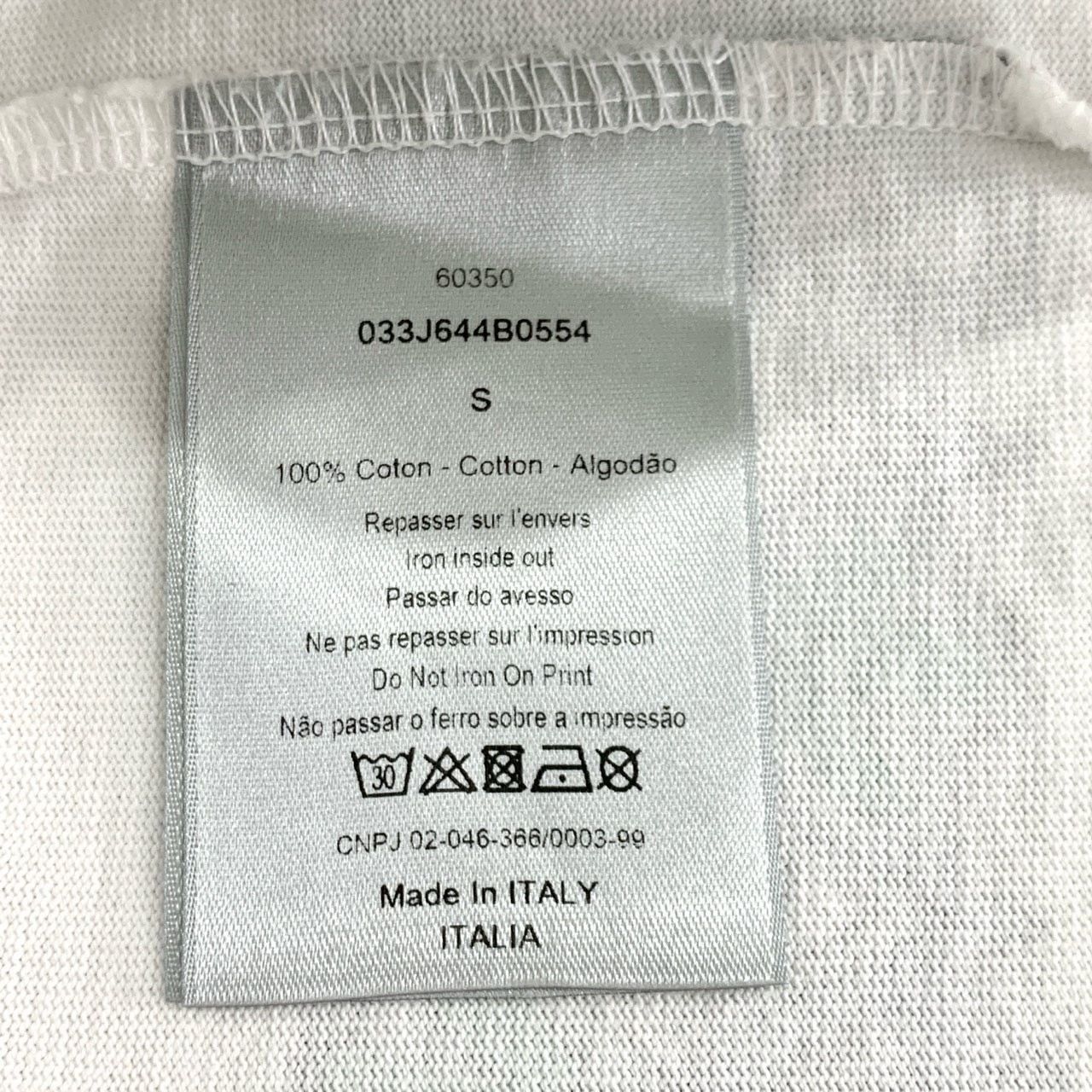 Dior Dior x Stussy Asymmetric Logo Print White Cotton T-Shirt (Si Size US S / EU 44-46 / 1 - 4 Thumbnail
