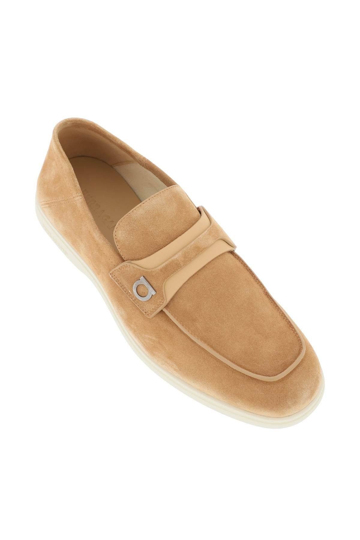 Salvatore Ferragamo o1s22i1n1025 Gancini Mocassins Loafers in Beige Size US 7 / EU 40 - 2 Thumbnail