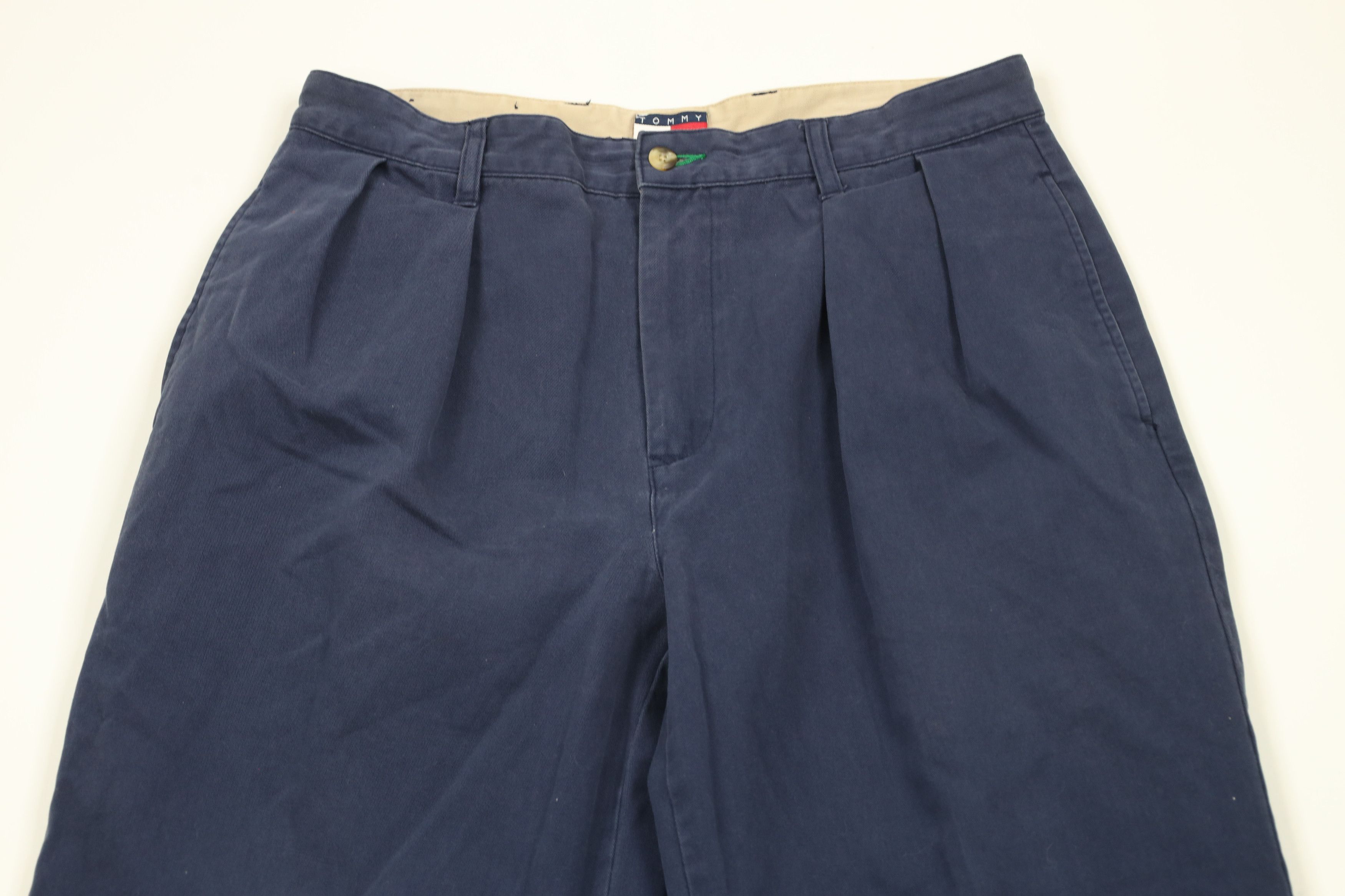 Tommy Hilfiger × Vintage Vintage 90s Tommy Hilfiger Cuffed Wide Leg Chino Pants Size US 32 / EU 48 - 2 Thumbnail