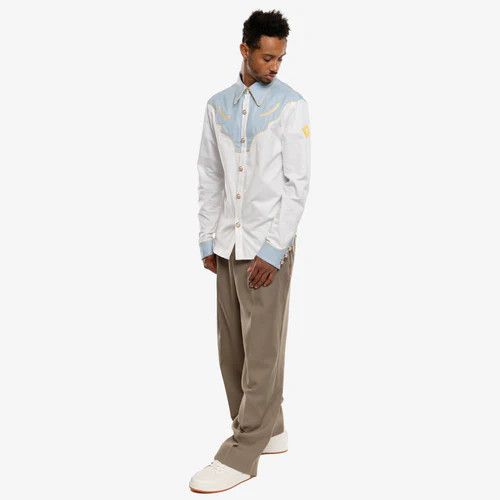 Casablanca o1mle0326 Western Shirt in White/Light Blue Size US M / EU 48-50 / 2 - 4 Thumbnail