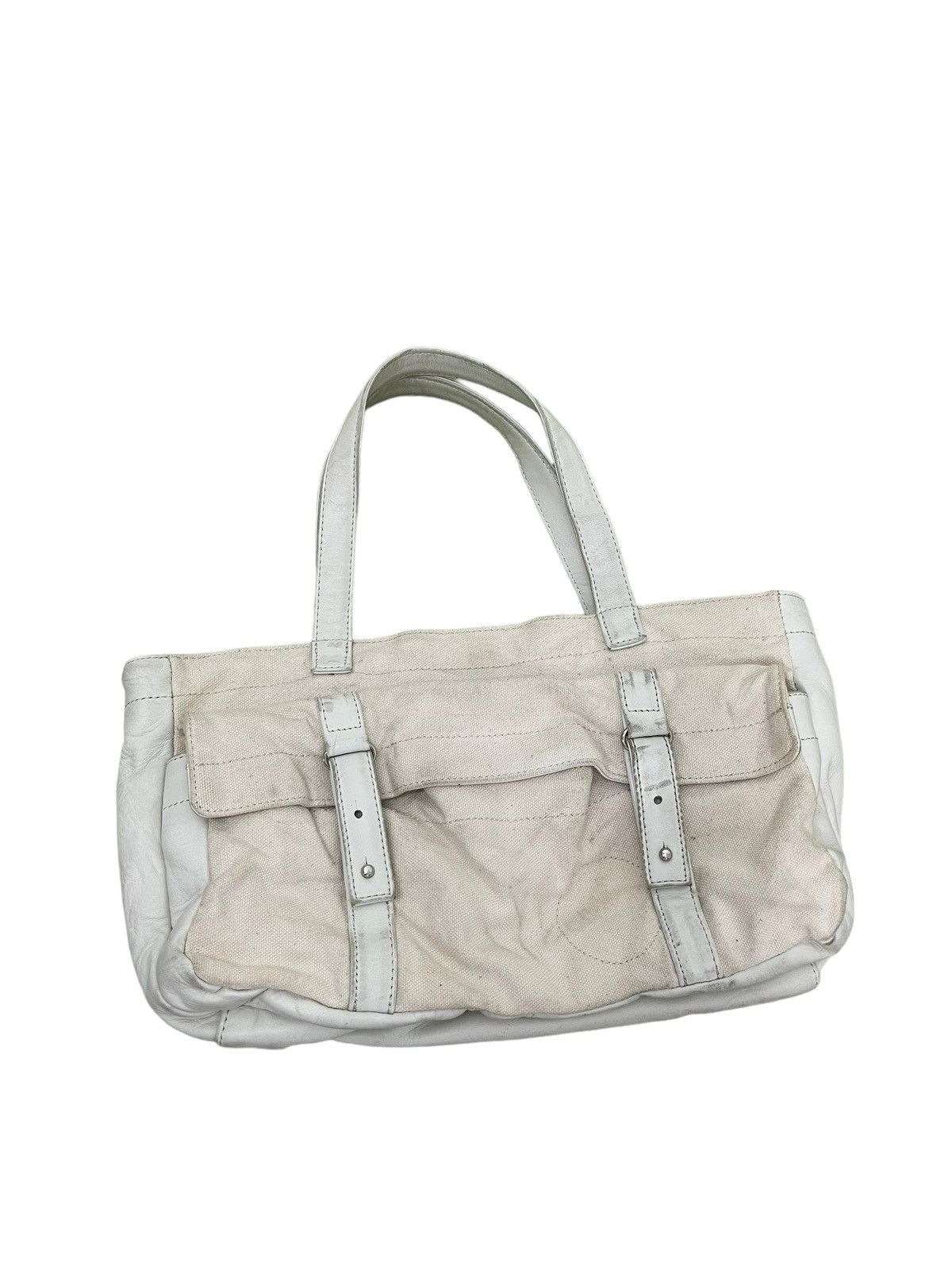 Yohji Yamamoto Yohji Yamamoto Tote Bag Leather Cotton Canvas Size ONE SIZE - 11 Thumbnail