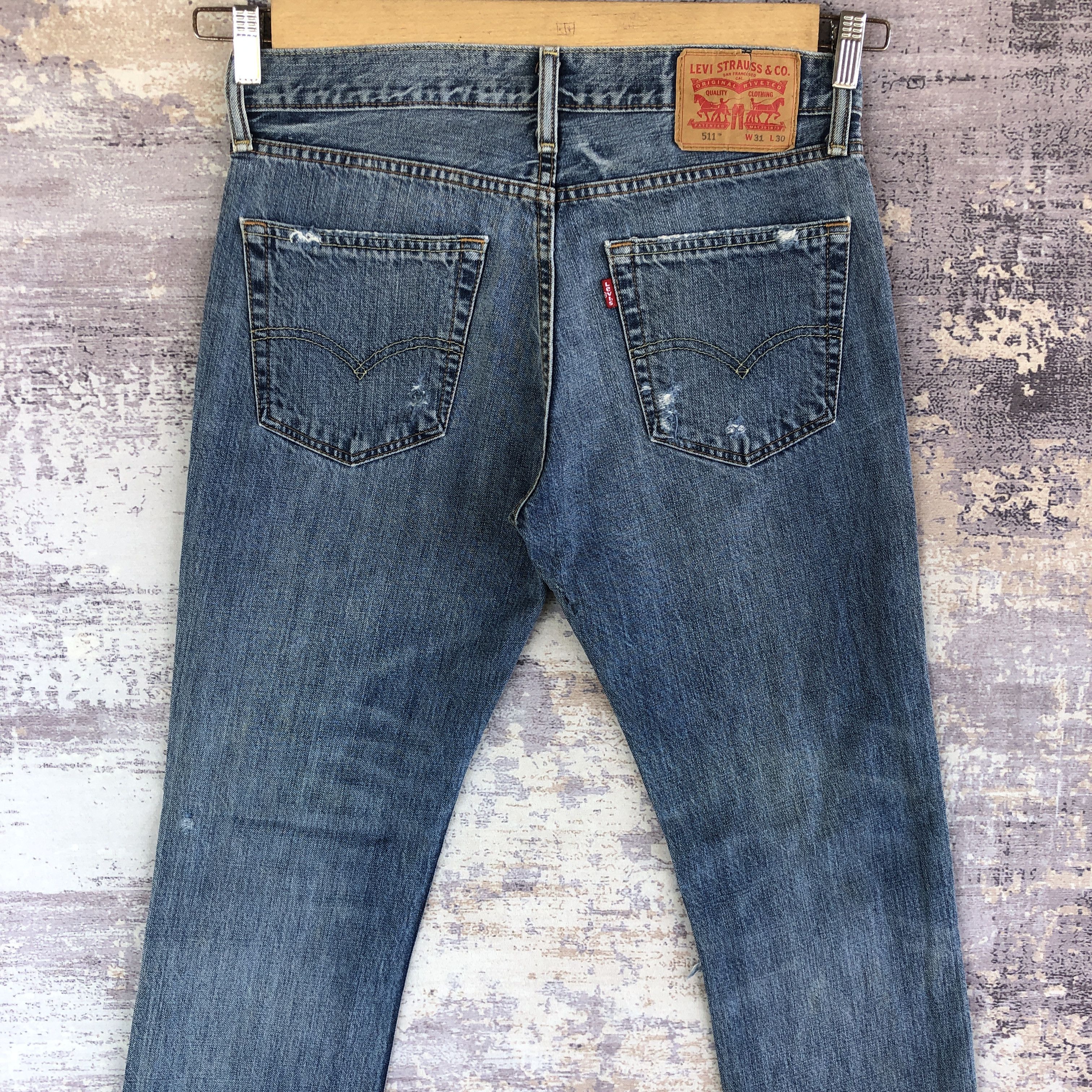 Levi's Vintage Levis 511 Distressed Jeans Levi's Skinny Denim Size US 30 / EU 46 - 4 Thumbnail