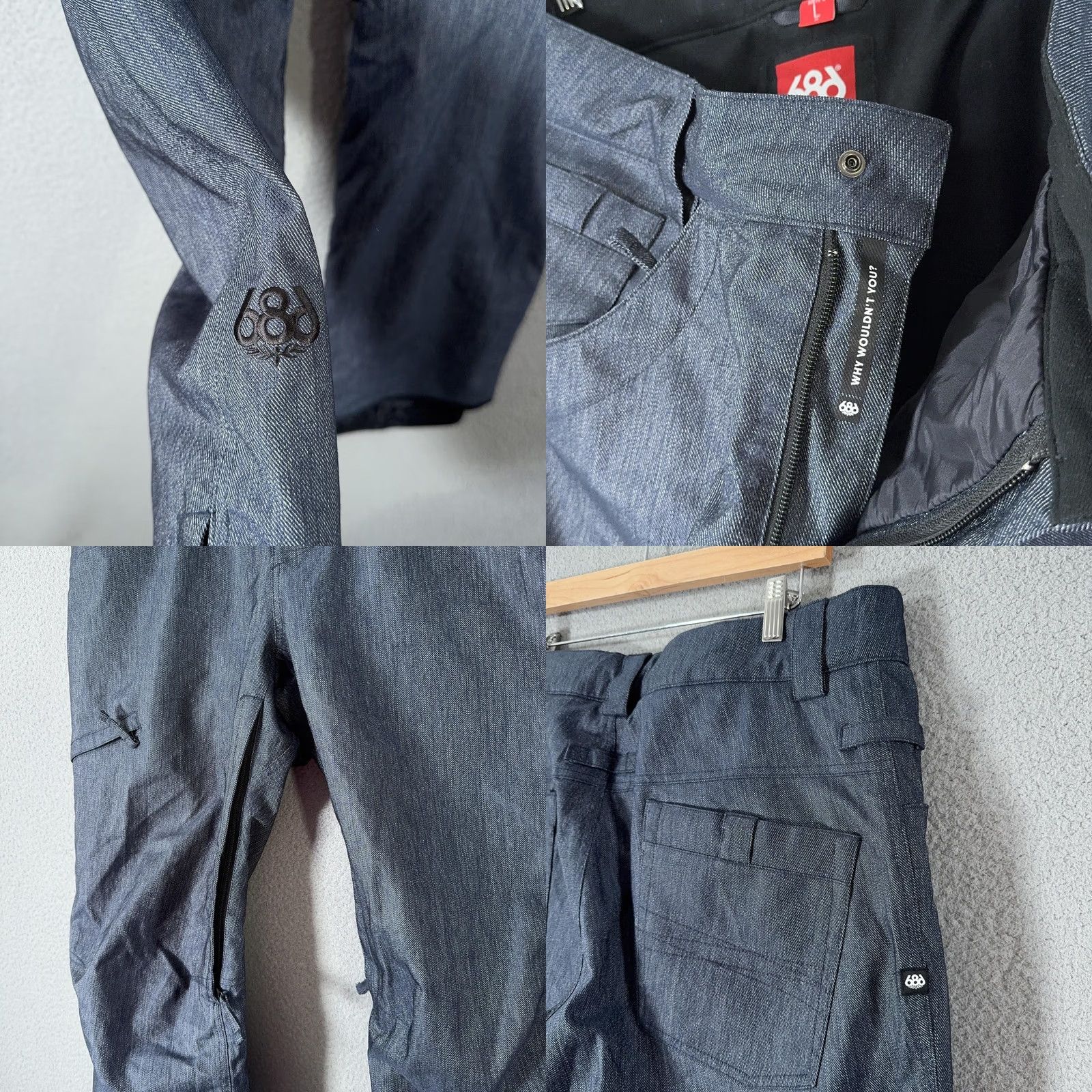 686 686 Authentic Raw Insulated Snow Pants InfiDRY 10K Mens L Large Blue Winter Snow Skiing Pants Mens Size US 33 - 10 Thumbnail