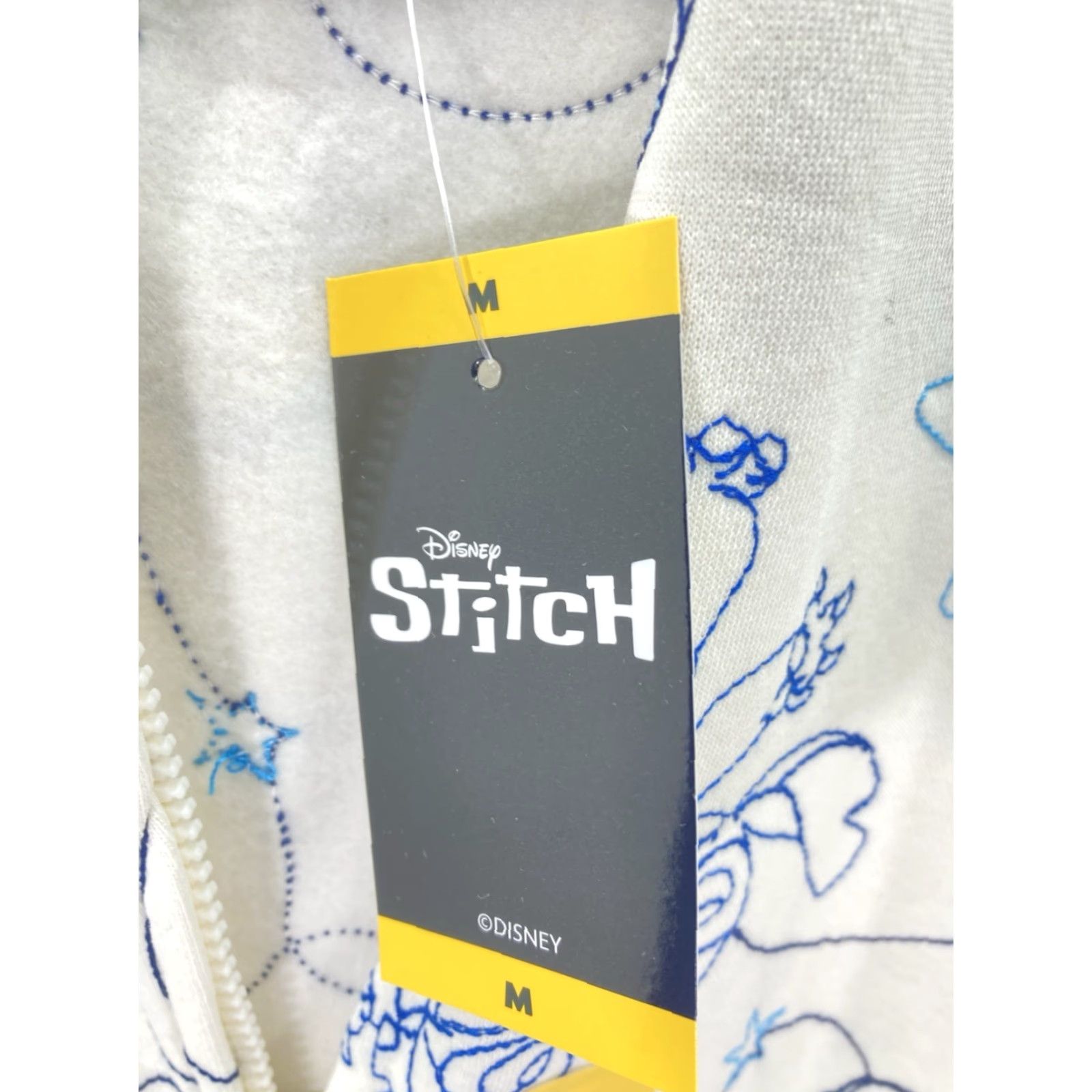Disney Disney Stitch Hoodie Sweatshirt Women M Ivory Full Zip AOP Embroidered NWT Size M / US 6-8 / IT 42-44 - 6 Thumbnail