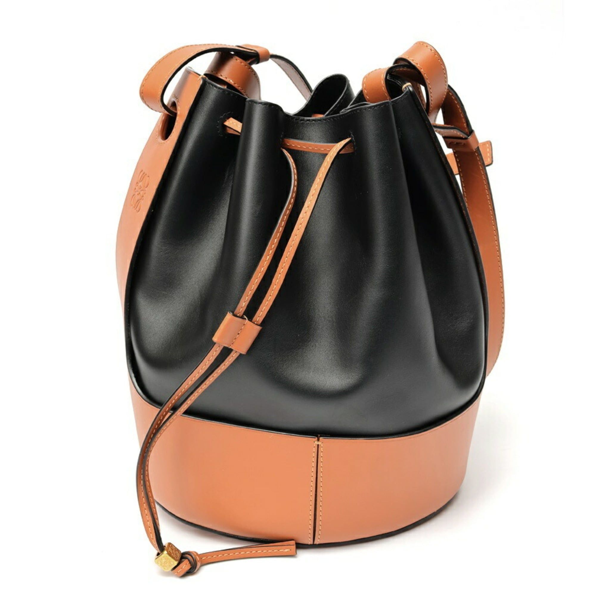 Loewe LOEWE Balloon Bag Medium Shoulder 326.75AC30 Leather Black/Brown E-159806 Size ONE SIZE - 1 Thumbnail