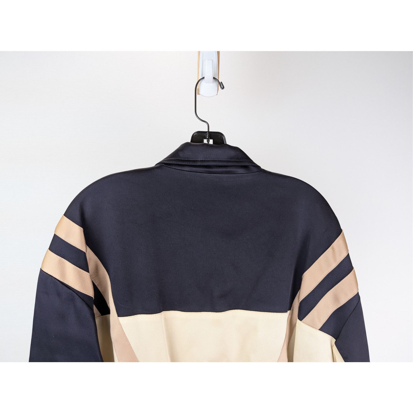 Saint Laurent Paris o1rshd1 Teddy Tricolore Satin Crepe Jacket in Beige Size US L / EU 52-54 / 3 - 11 Thumbnail