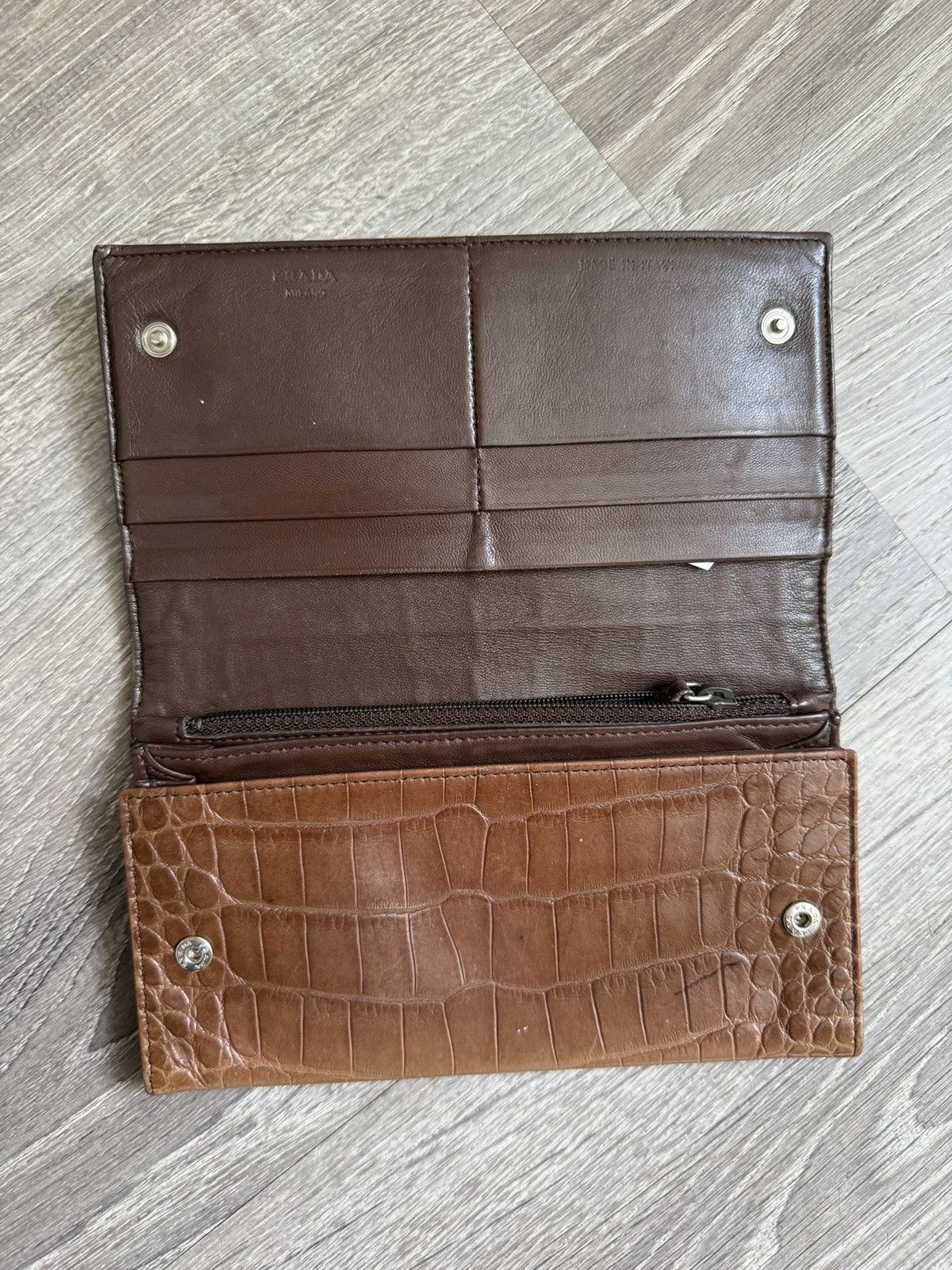 Prada Vintage Prada Crocodile Wallet Size ONE SIZE - 3 Thumbnail