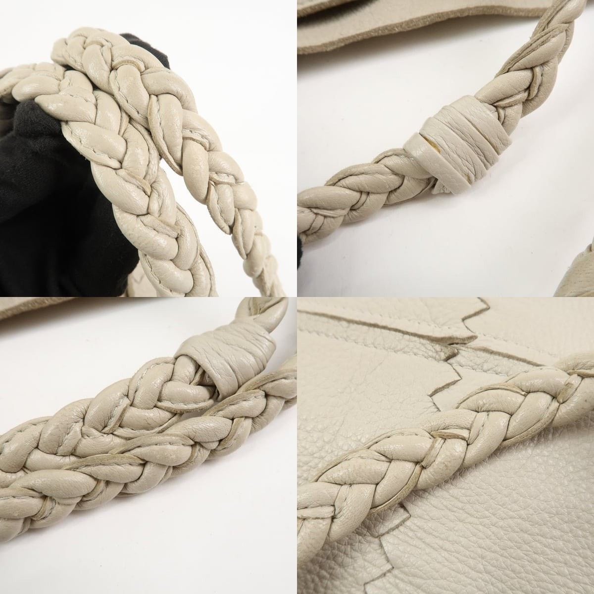 Bottega Veneta Bottega Veneta Calfskin Shoulder Bag Cream Size ONE SIZE - 4 Thumbnail