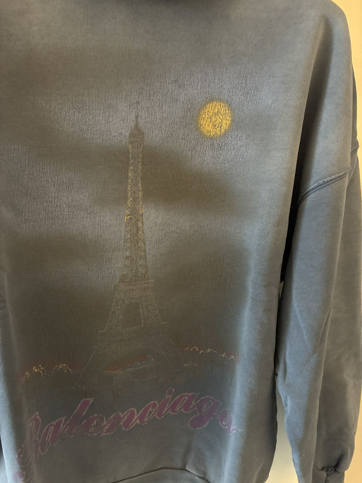 Balenciaga Balenciaga Paris Washed Effect Hoodie Size US S / EU 44-46 / 1 - 2 Thumbnail