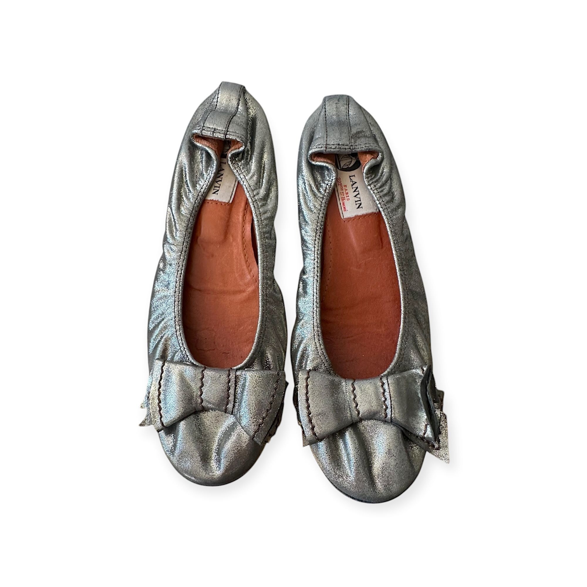 Lanvin Lanvin Classic Ballerina Flats with Oversized Bows. Pewter l Size US 9 / IT 39 - 1 Thumbnail