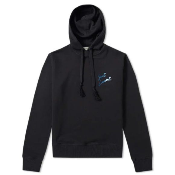 Saint Laurent Paris Saint Laurent Script Cotton Hoodie - S/M, authenticated 🇮🇹 Size US M / EU 48-50 / 2 - 12 Thumbnail
