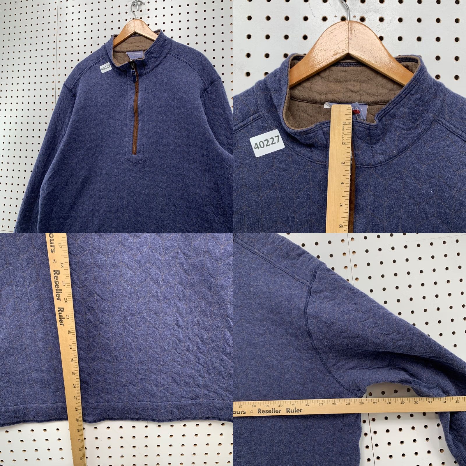 Tommy Bahama Tommy Bahama Sweater Mens XL Reversible 1/4 Zip Pullover Blue Brown Size US XL / EU 56 / 4 - 9 Thumbnail