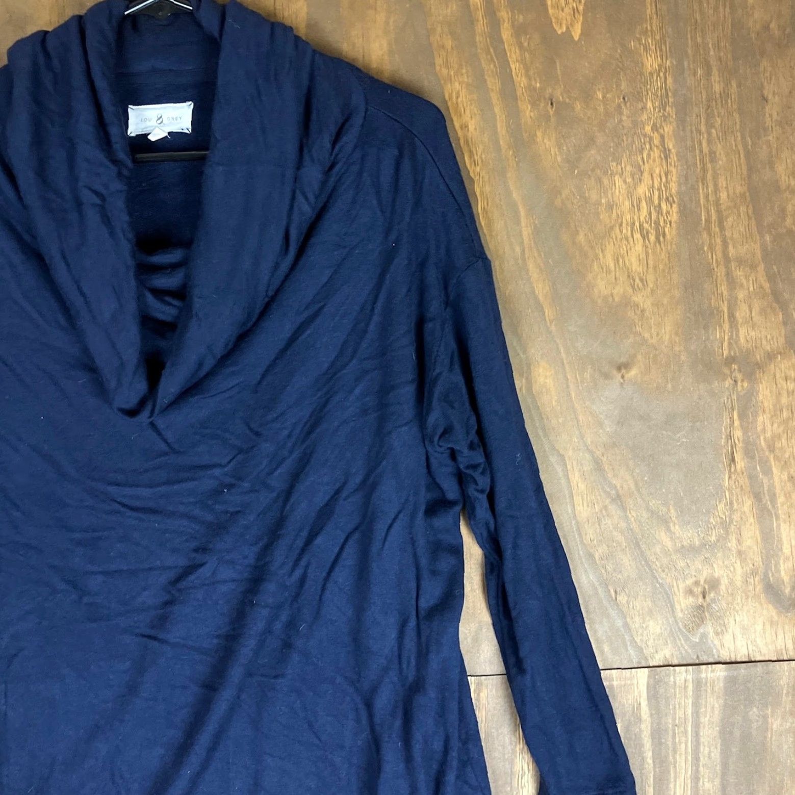 Lou & Grey Lou & Grey Womens Sweater Navy Blue Cowl Neck Long Sleeve XSmall Stretch Casual, Fall, Winter, Regular Fit, Pullover, Solid, Knit Size XS / US 0-2 / IT 36-38 - 5 Thumbnail