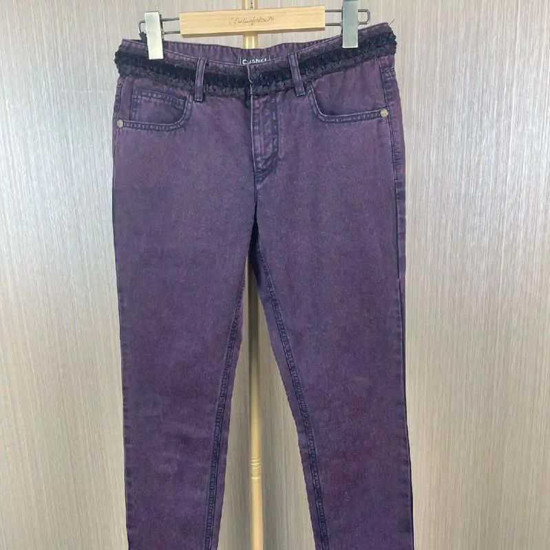 Chanel Chanel Purple Cotton Casual Pants 0089 Size 26" / US 2 / IT 38 - 1 Thumbnail