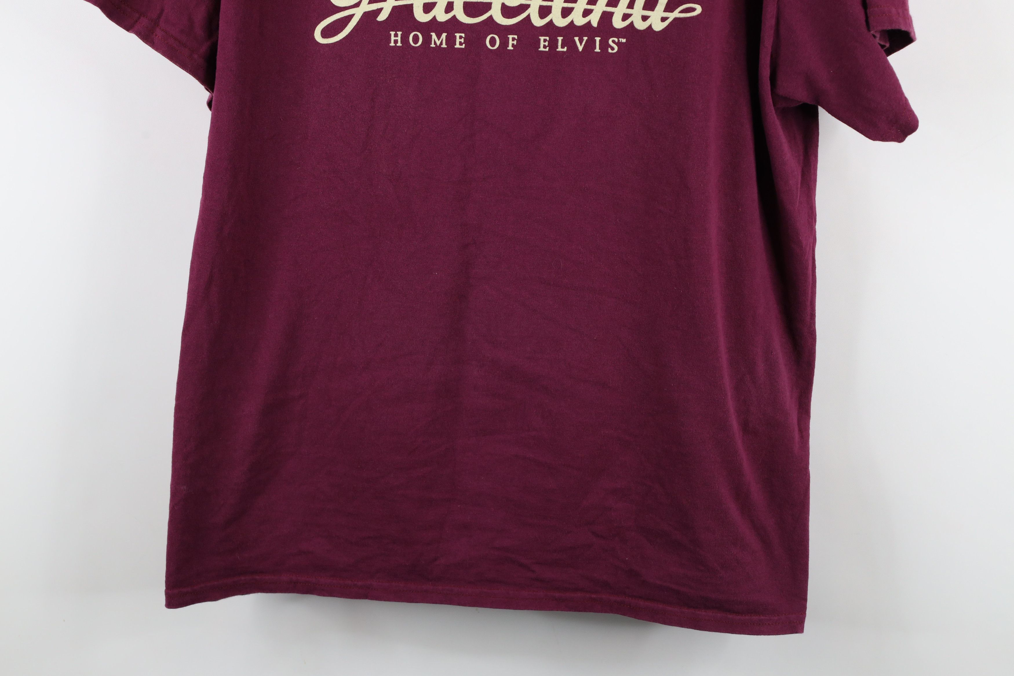 Vintage Vintage Y2K Spell Out Elvis Presley Graceland T-Shirt Maroon Size US XL / EU 56 / 4 - 3 Thumbnail