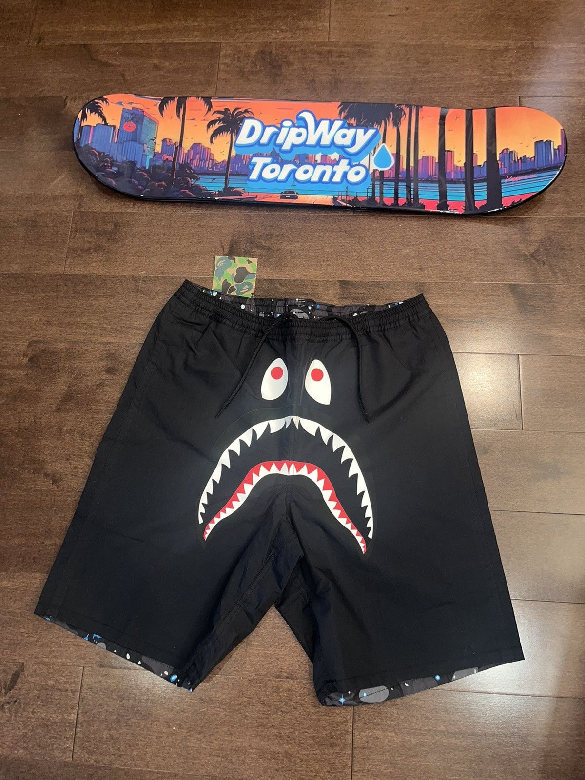 Bape New BAPE Shark / Space Camo Reversible Shorts | Grailed