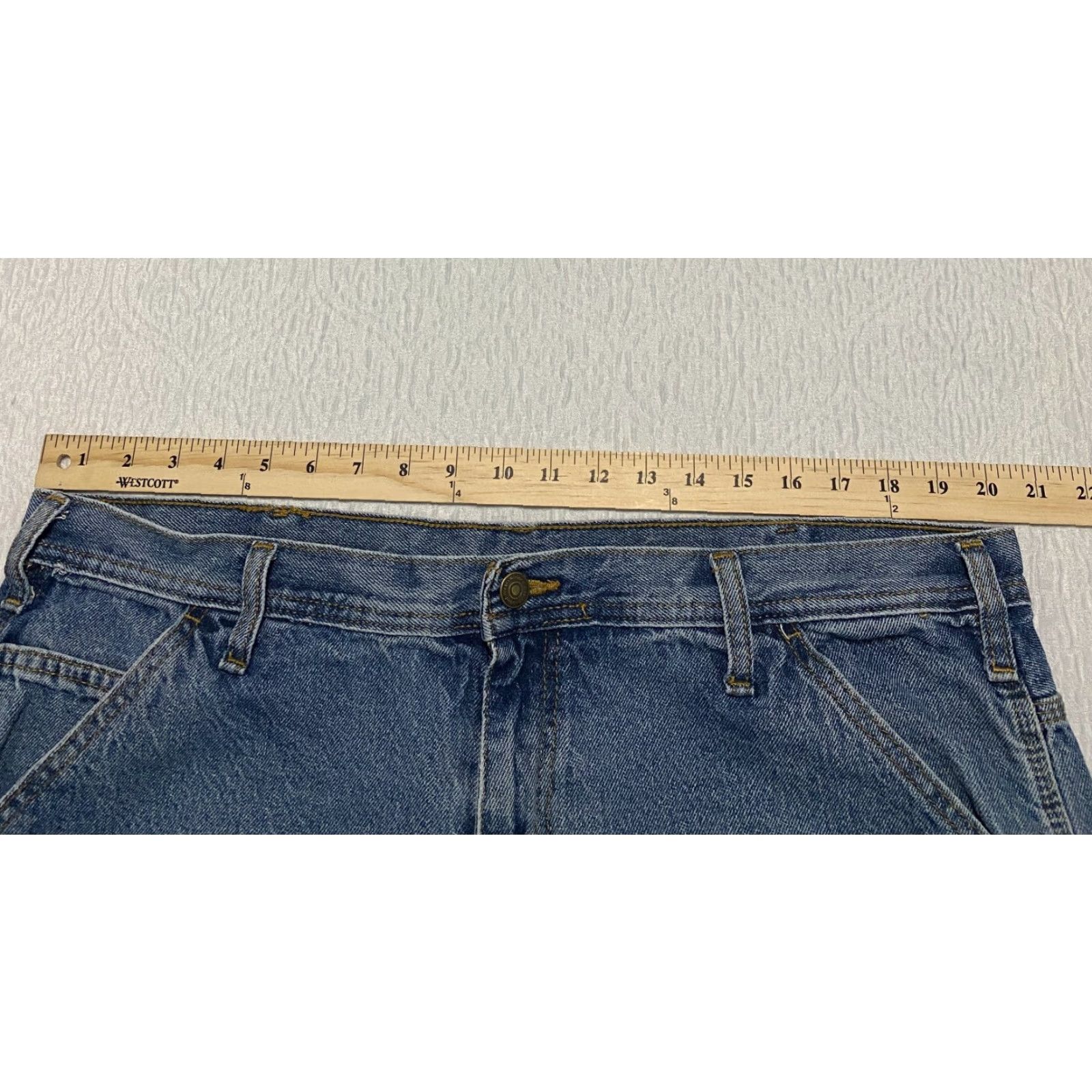 Vintage Rugged Wear Jeans Men 40x30 Carpenter Denim Blue 100% Cotton Relaxed Fit Wide-Leg Jeans Mens Size US 40 / EU 56 - 4 Thumbnail