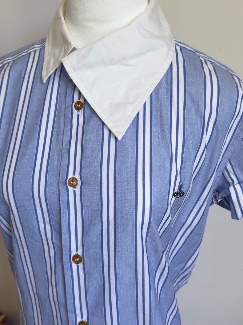 Vivienne Westwood Vivienne Westwood Blue striped sleeveless shirt Size M / US 6-8 / IT 42-44 - 2 Thumbnail