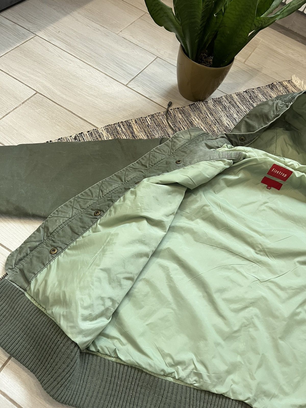 Firetrap × Vintage Vintage Fitetrap Y2K military jacket waxed style green Camo Size US XXL / EU 58 / 5 - 22 Thumbnail