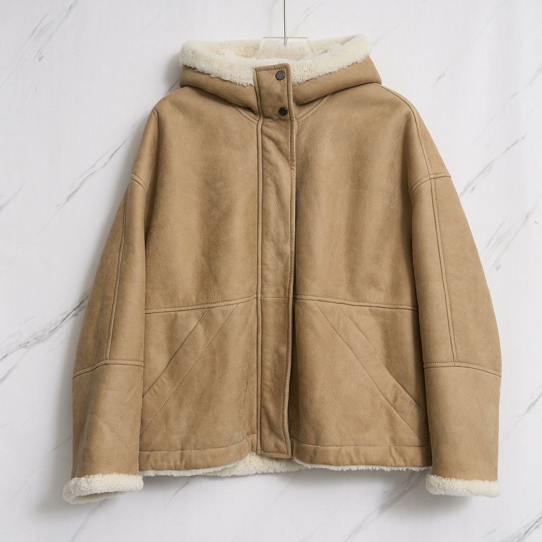 Brunello Cucinelli Brunello Cucinelli Women's Shearling Hooded Coat Size S / US 4 / IT 40 - 1 Thumbnail