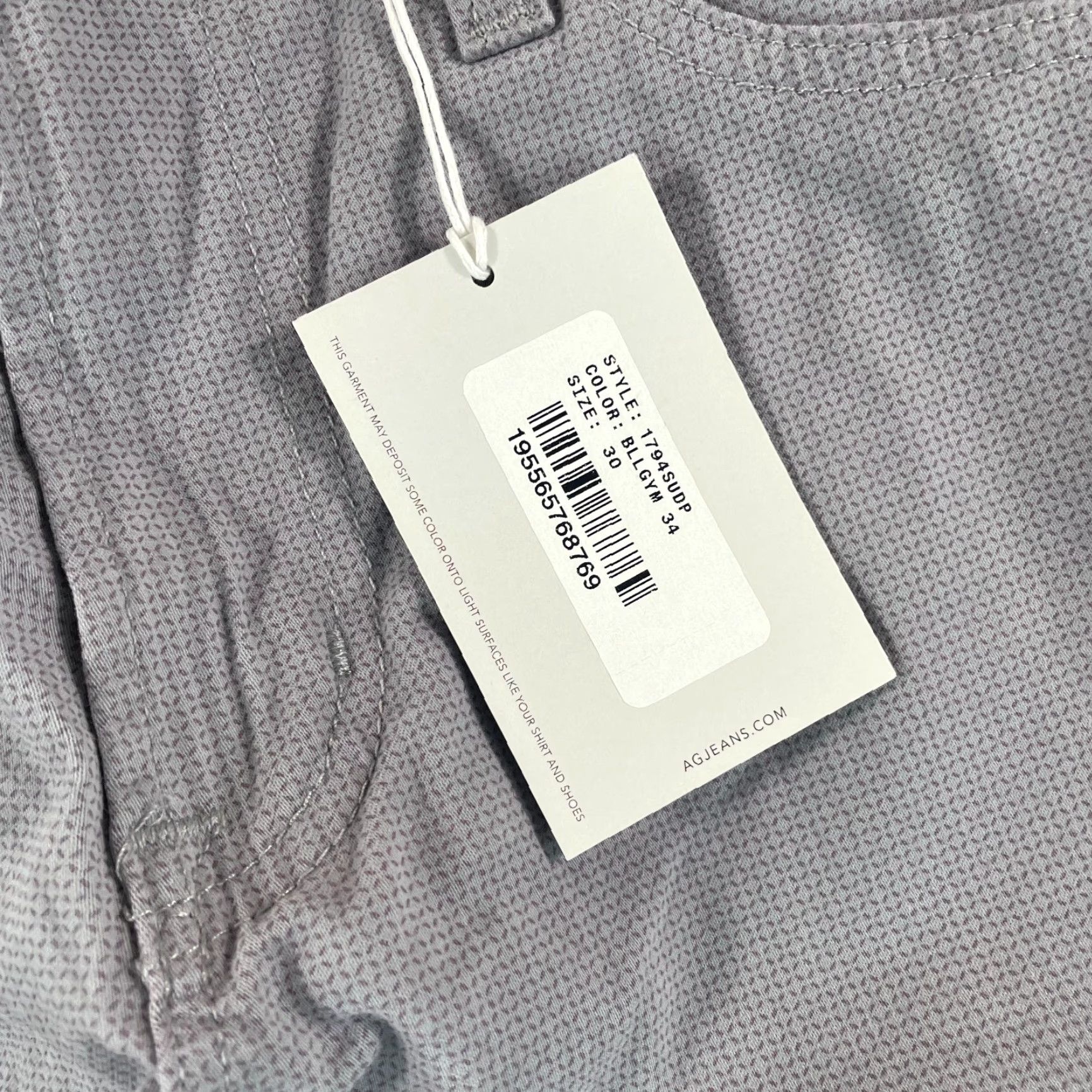 Vintage AG Adriano Goldschmied The Everett Slim Straight 30x34 Grey Sueded Sateen NWT Jeans Men Size US 30 / EU 46 - 6 Thumbnail