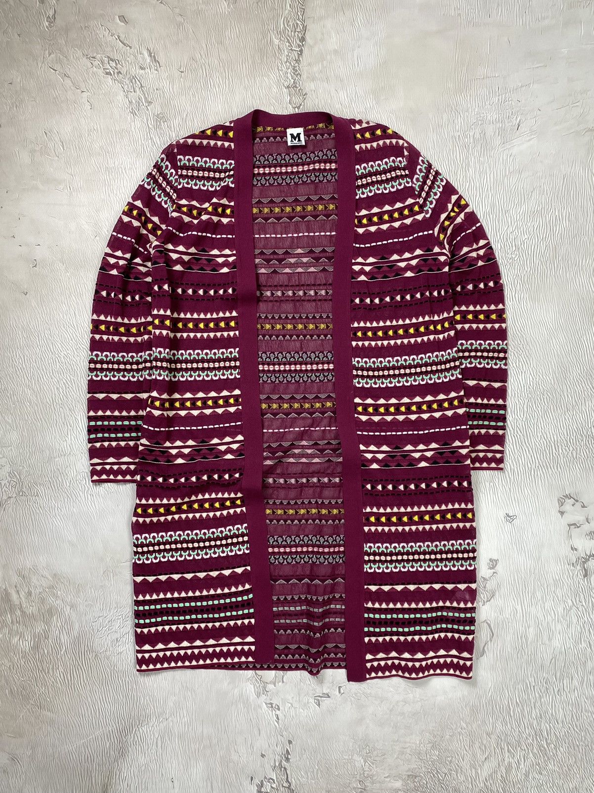 image of Designer Missoni Multicolour Long Dress Viscose Designed Cardigan, Women's (Size XL)