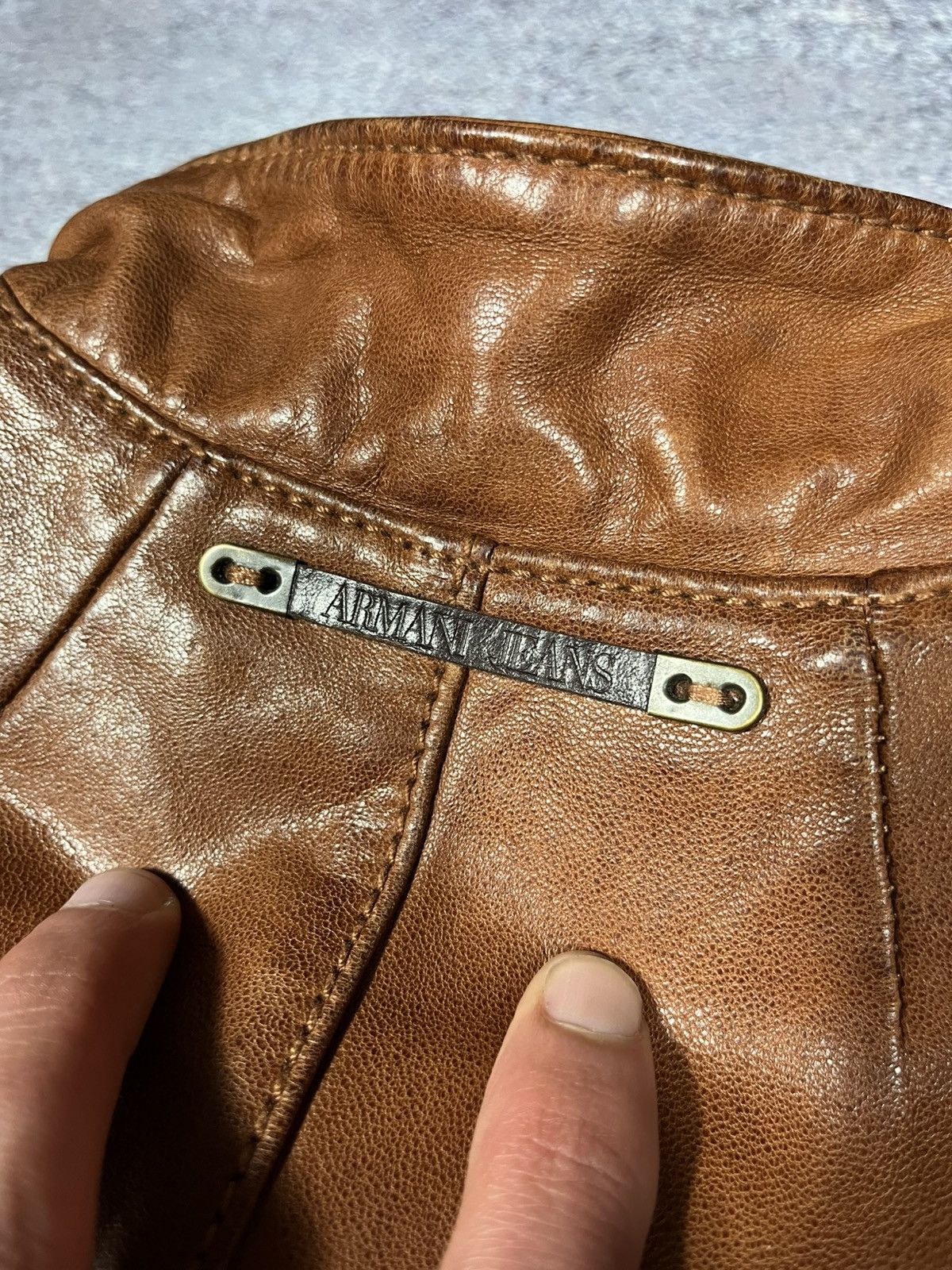 Armani Vintage Armani Jeans Archive leather bomber jacket aviator Size M / US 6-8 / IT 42-44 - 10 Thumbnail