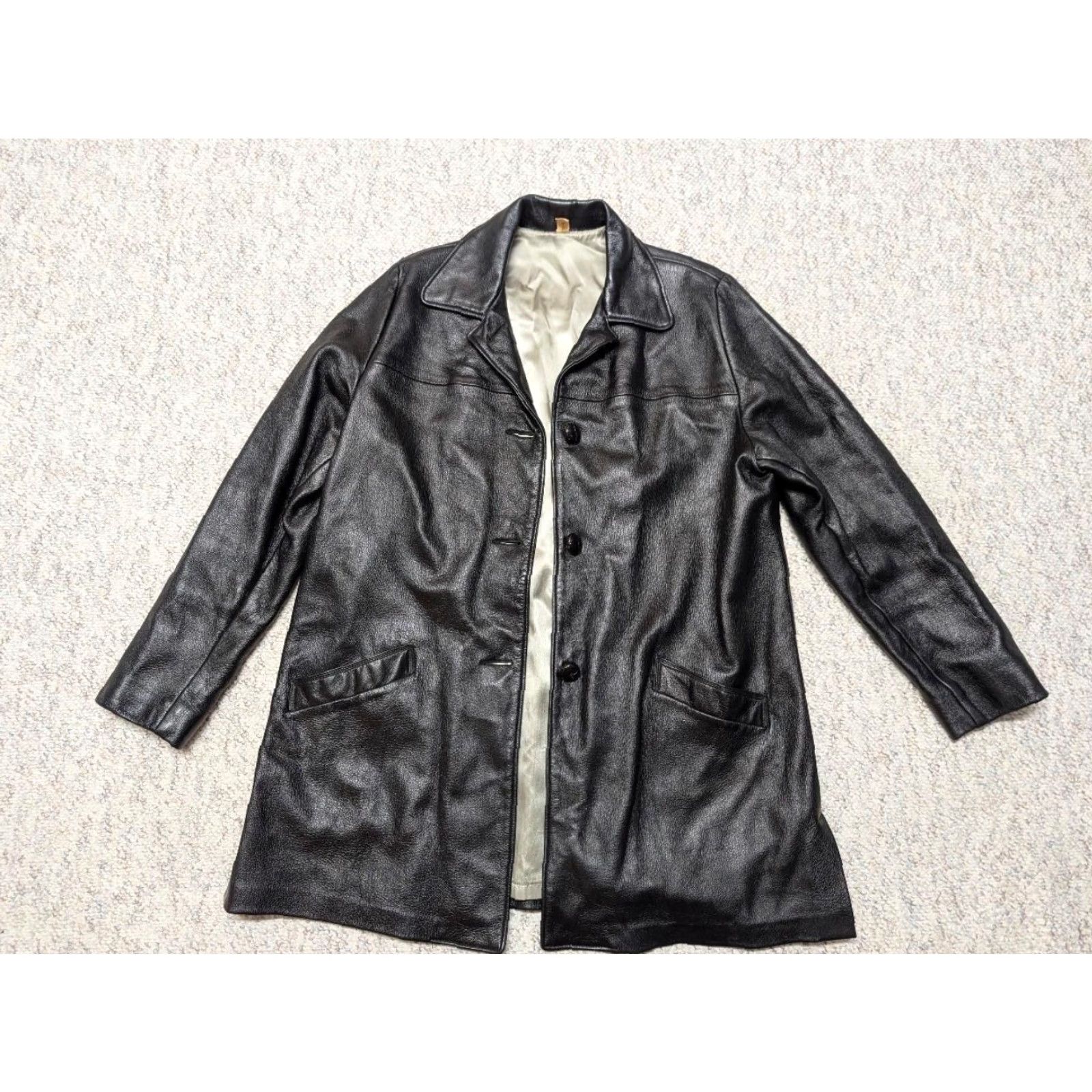 Vintage VINTAGE Deerskin Leather Coat L Black Deerskin Coat Unisex Adults 44 Mens L Western Cowboy 1960s Vintage Size US L / EU 52-54 / 3 - 3 Thumbnail