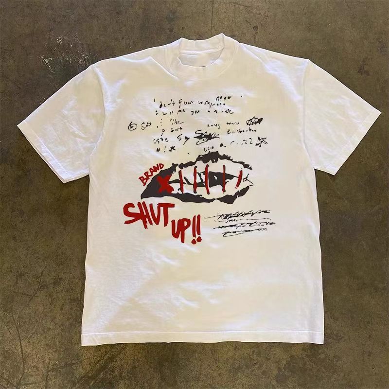 Japanese Brand White casual retro eye print cotton t-shirt Size US M / EU 48-50 / 2 - 1 Thumbnail