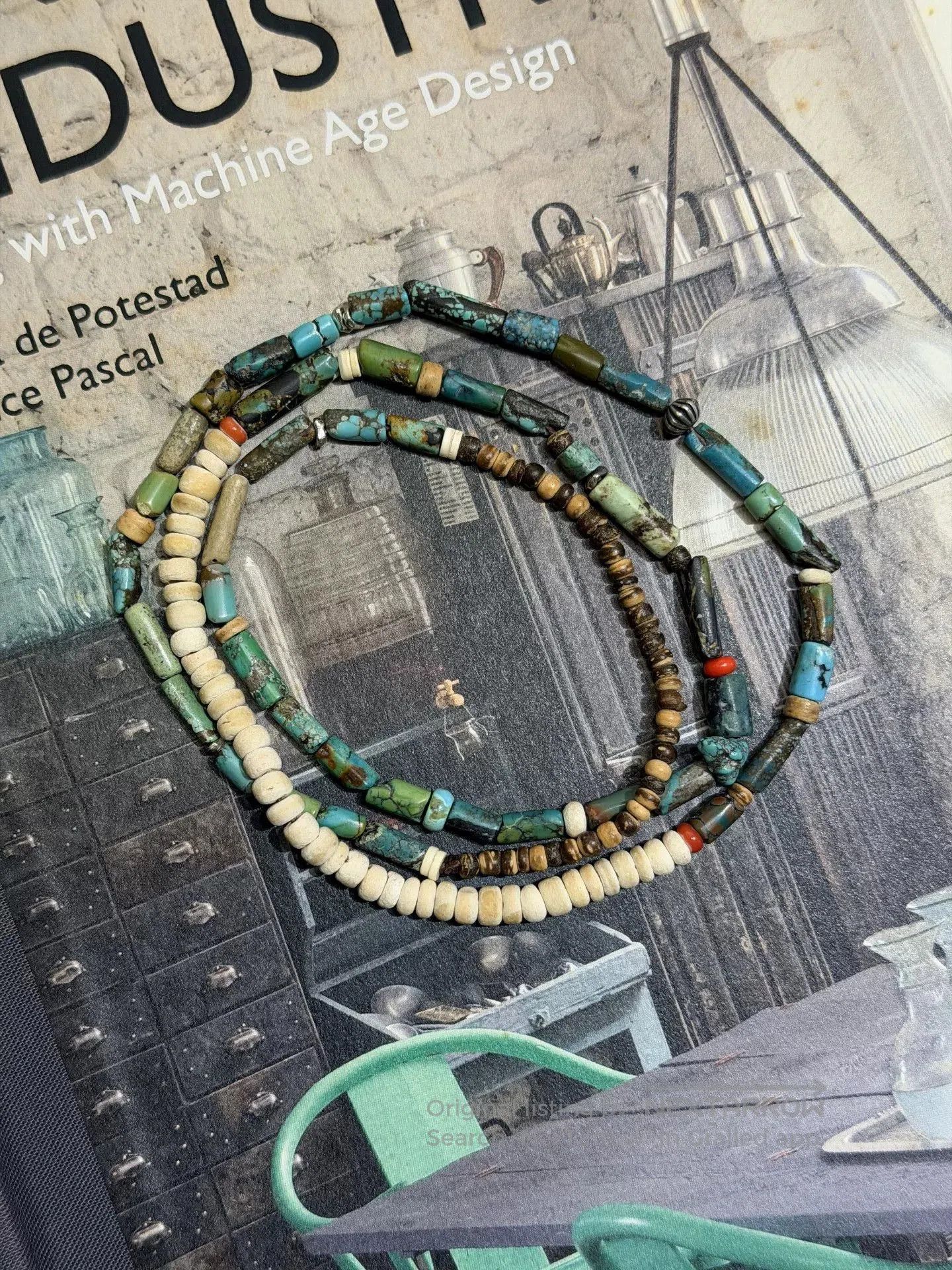 Other Navajo Vintage Turquoise Seashell Glass Necklace. Size ONE SIZE - 3 Thumbnail