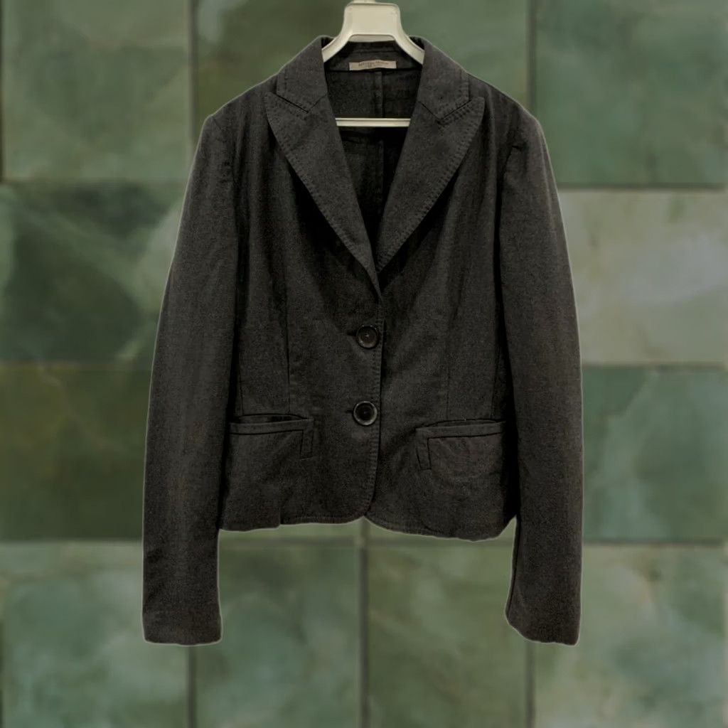 Bottega Veneta VINTAGE Bottega Veneta Blazer Jacket Women Wool Silk Lined IT 44 US 8 Charcoal Gray 90s Mens Womens Size M / US 6-8 / IT 42-44 - 1 Thumbnail