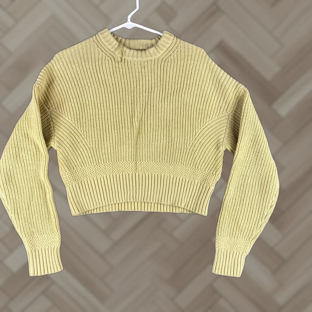 Vintage La Hearts Lightweight Knit Crop Sweater Women's Size S Yellow Modern Long Sleeve Size S / US 4 / IT 40 - 1 Thumbnail