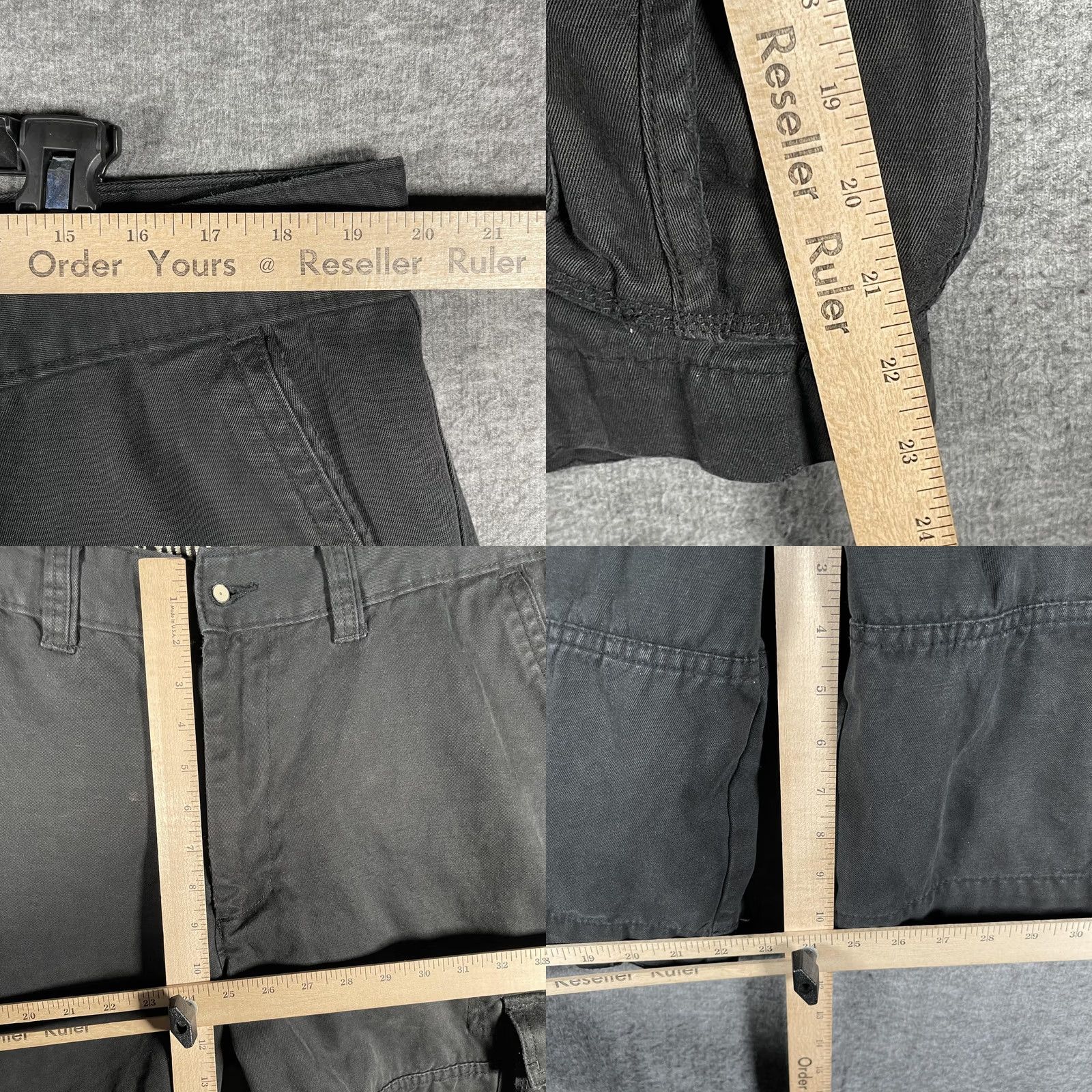 Alife Thug Life Mens Cargo Shorts 38 Black Biker Hip Hop Skull Logo Embroidered Pockets Belted Adjustable Waist Streetwear Y2K Size US 38 / EU 54 - 9 Thumbnail
