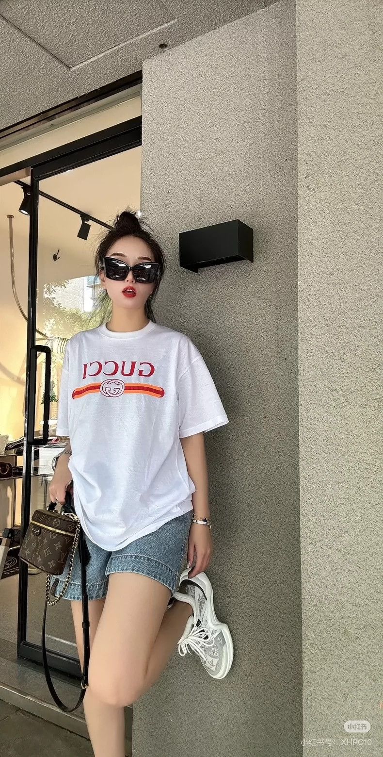 Gucci Gucci24ss Pink Letter Logo Short-sleeved T-shirt 2503-Nexta Size M / US 6-8 / IT 42-44 - 2 Thumbnail