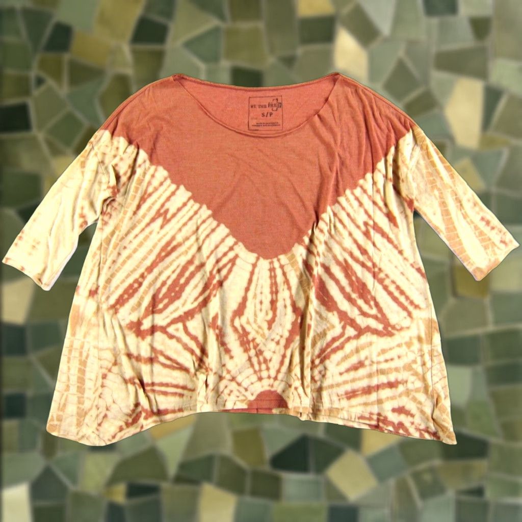 Vintage We The Free Lightweight Cotton Orange Yellow Tie Dye Oversized T-Shirt Blouse S Size S / US 4 / IT 40 - 1 Thumbnail