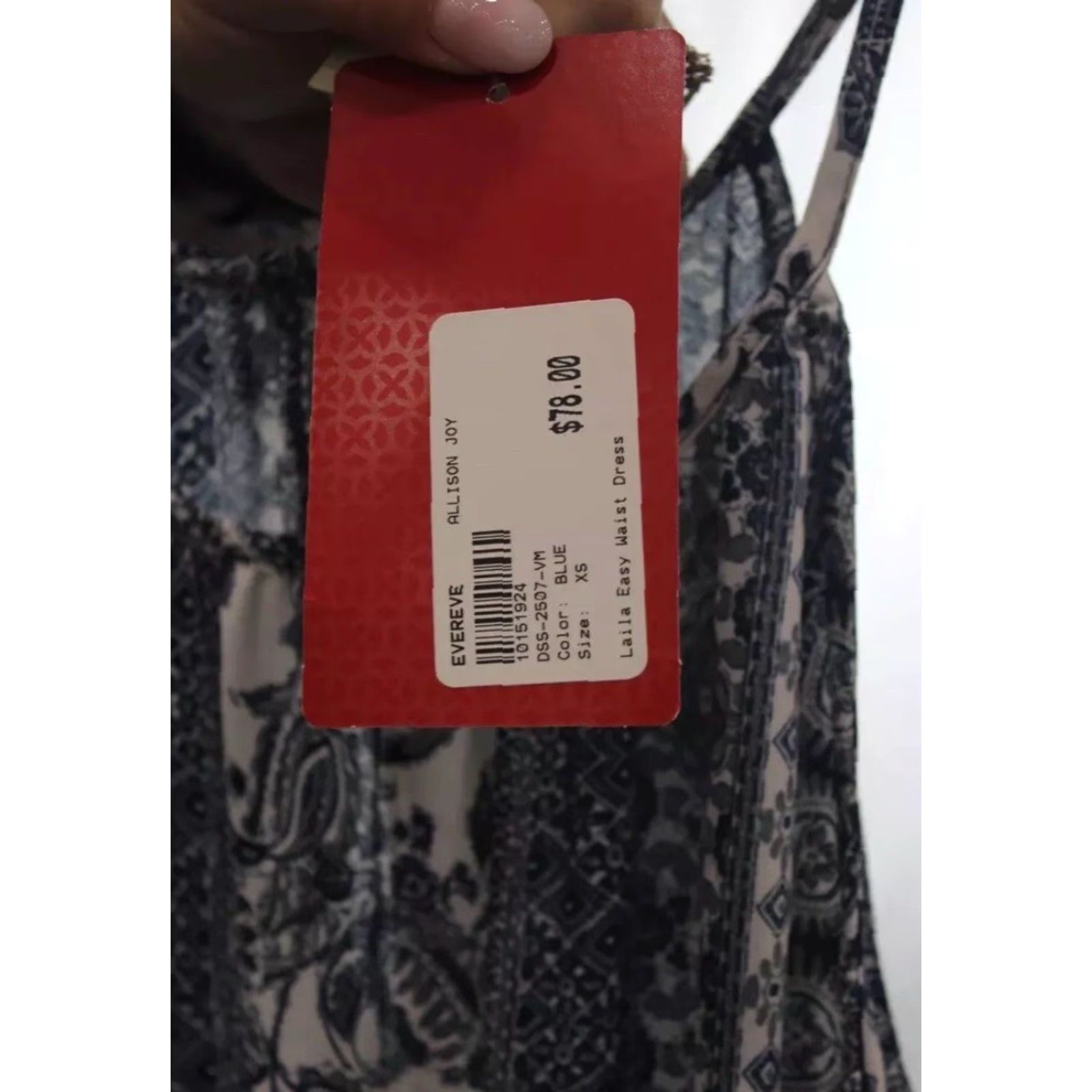 Vintage NEW NWT Allison Joy Blue/White Striped Blouson Dress XS Women Size XS / US 0-2 / IT 36-38 - 3 Thumbnail