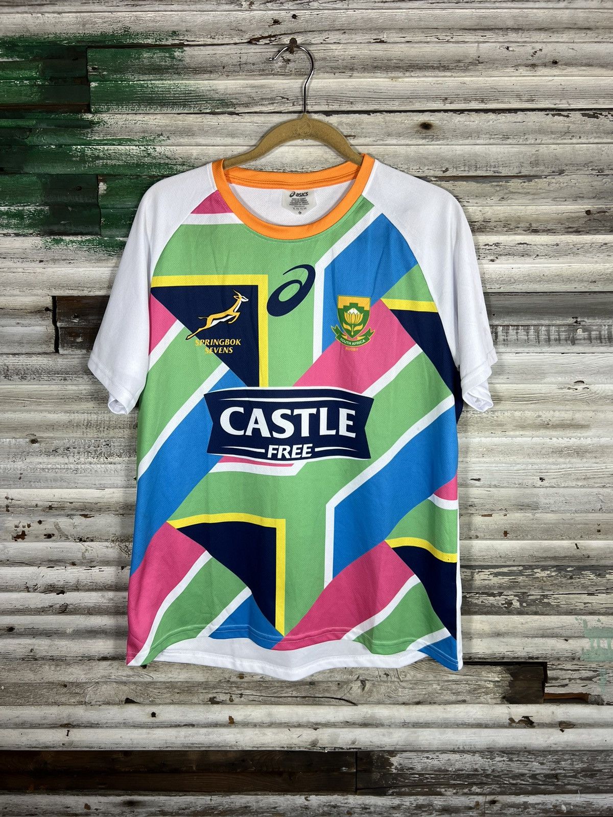 Asics SOUTH AFRICA SPRINGBOKS SEVENS MENS AWAY RUGBY JERSEY Size US XL / EU 56 / 4 - 1 Thumbnail