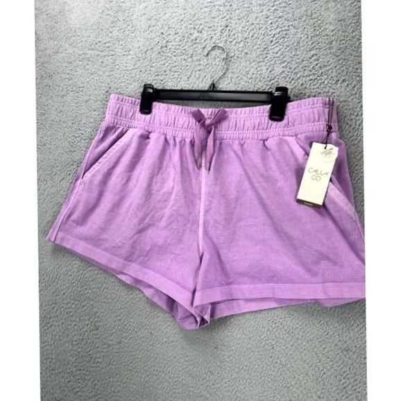 Vintage Calia Shorts Womens XL Journey Purple High Rise Short Relaxed Fit Drawstring New Size 40" / US 18 - 7 Thumbnail