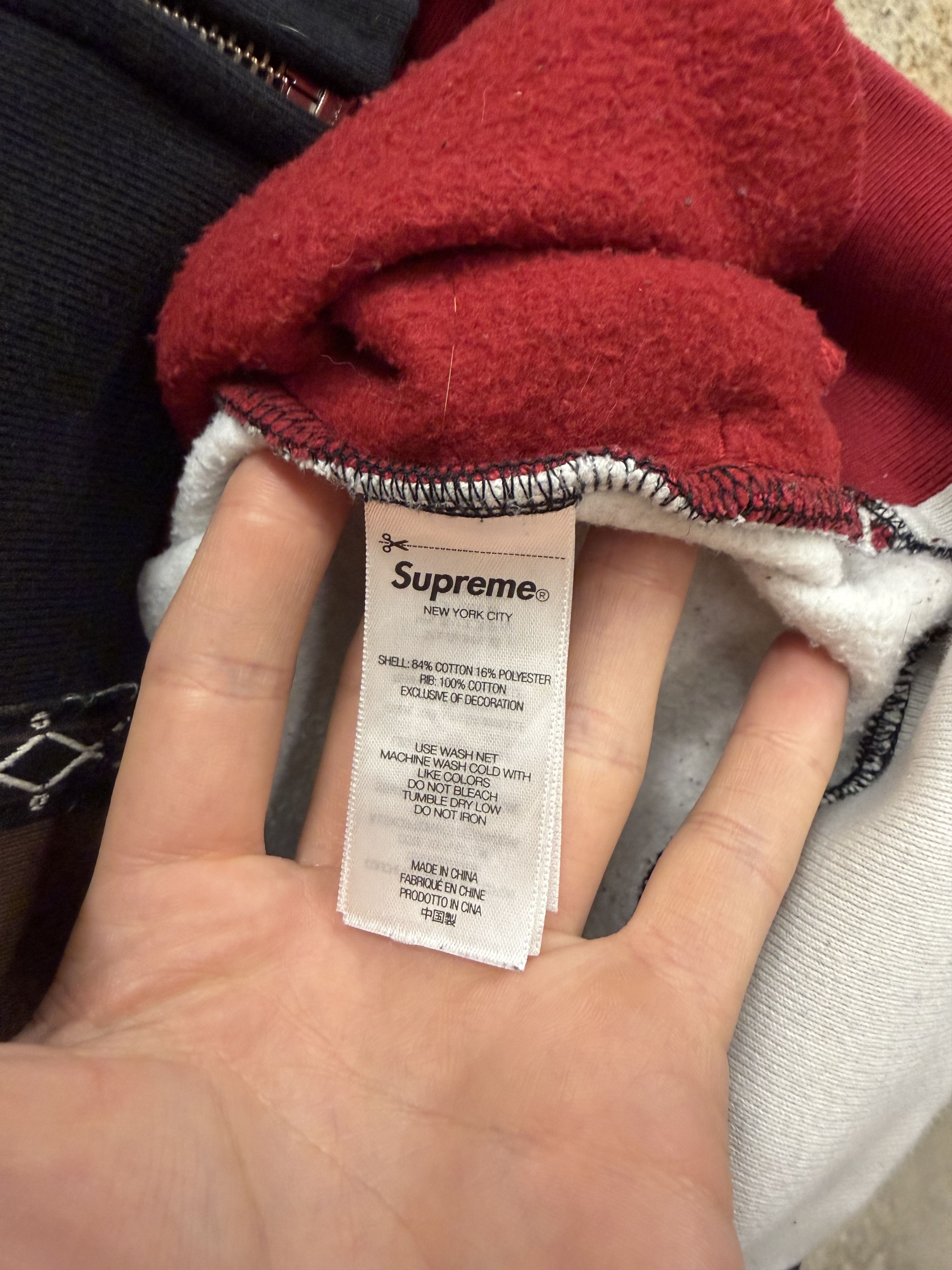 Number (N)ine × Supreme Supreme number nine patchwork zip up hoodie Size US L / EU 52-54 / 3 - 7 Thumbnail
