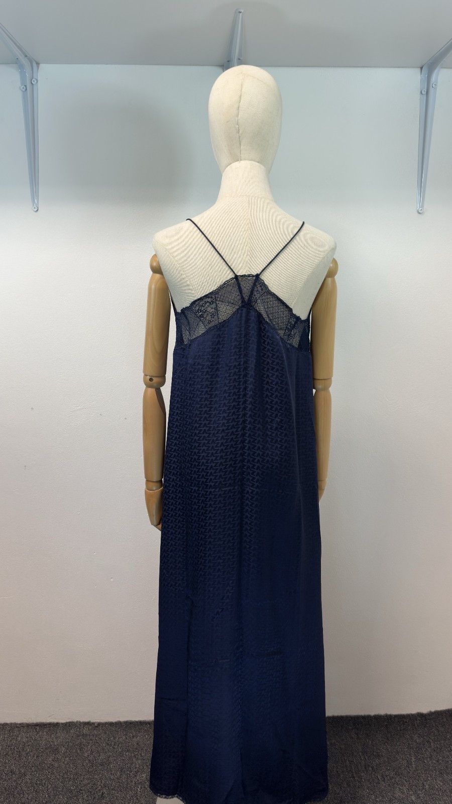 Zadig & Voltaire Zadig & Voltaire Risty Navy Blue Silk Dress Lace Trim Size XS / US 0-2 / IT 36-38 - 5 Thumbnail