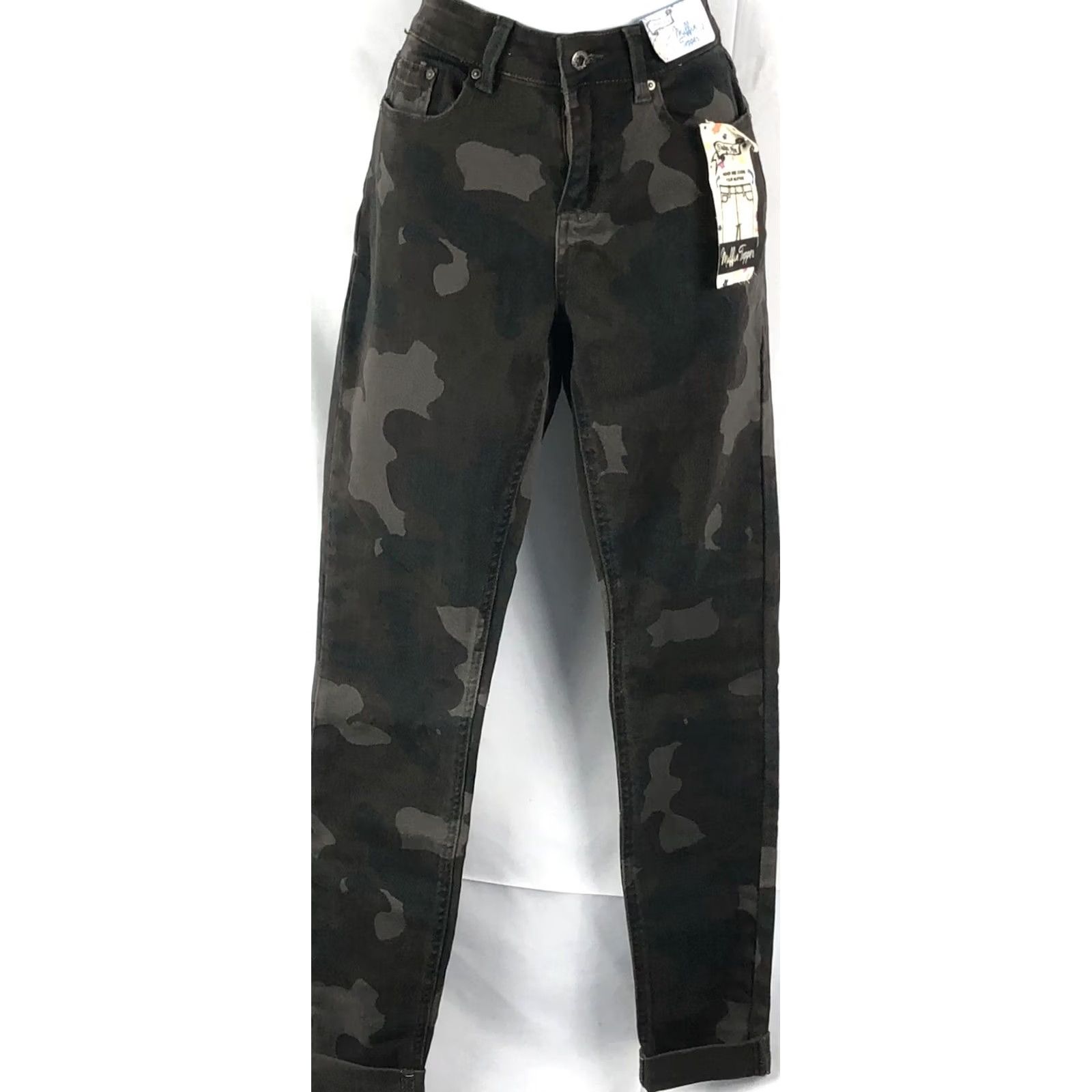 Vintage Indigo Rein Jeans Pants 9 Camo Cuff Taper Leg 28W 27I Grunge Gorp Core Women Jeans Size 30" / US 8 / IT 44 - 5 Thumbnail